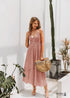 Dusty Blue Boho Midi Dress